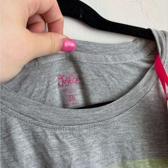 Justice girls graphic tee flowy size XL 16/18 NWT - Picture 2 of 3